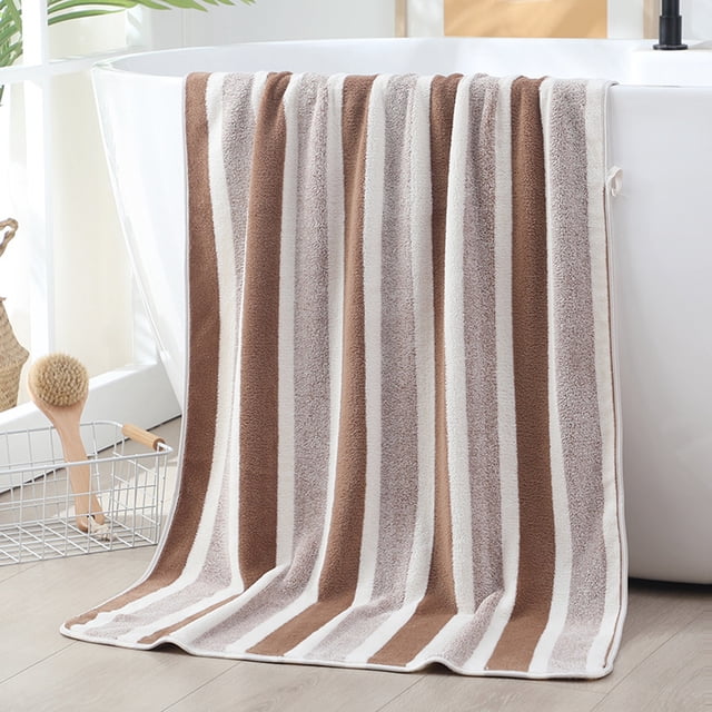 Juego de toallas de baño de terciopelo 4 Pack | Poliéster de secado rápido absorbente suave de gran tamaño | Uso multipropósito grueso y cómodo | Para hombres y mujeres | 140x70cm | Café Azul Verde