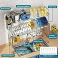 thumbnail image 6 of Stainless Steel 2-Tier Over The Sink Dish Drying Rack with Utensil Holder, Large, for Kitchen Counter, 6 of 6