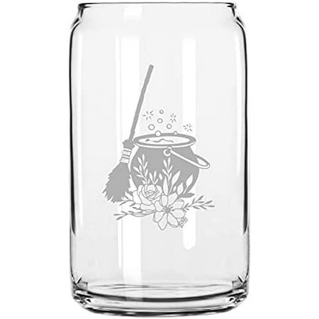 

Witches Cauldron Happy Halloween Etched 16oz Libbey Can Glass