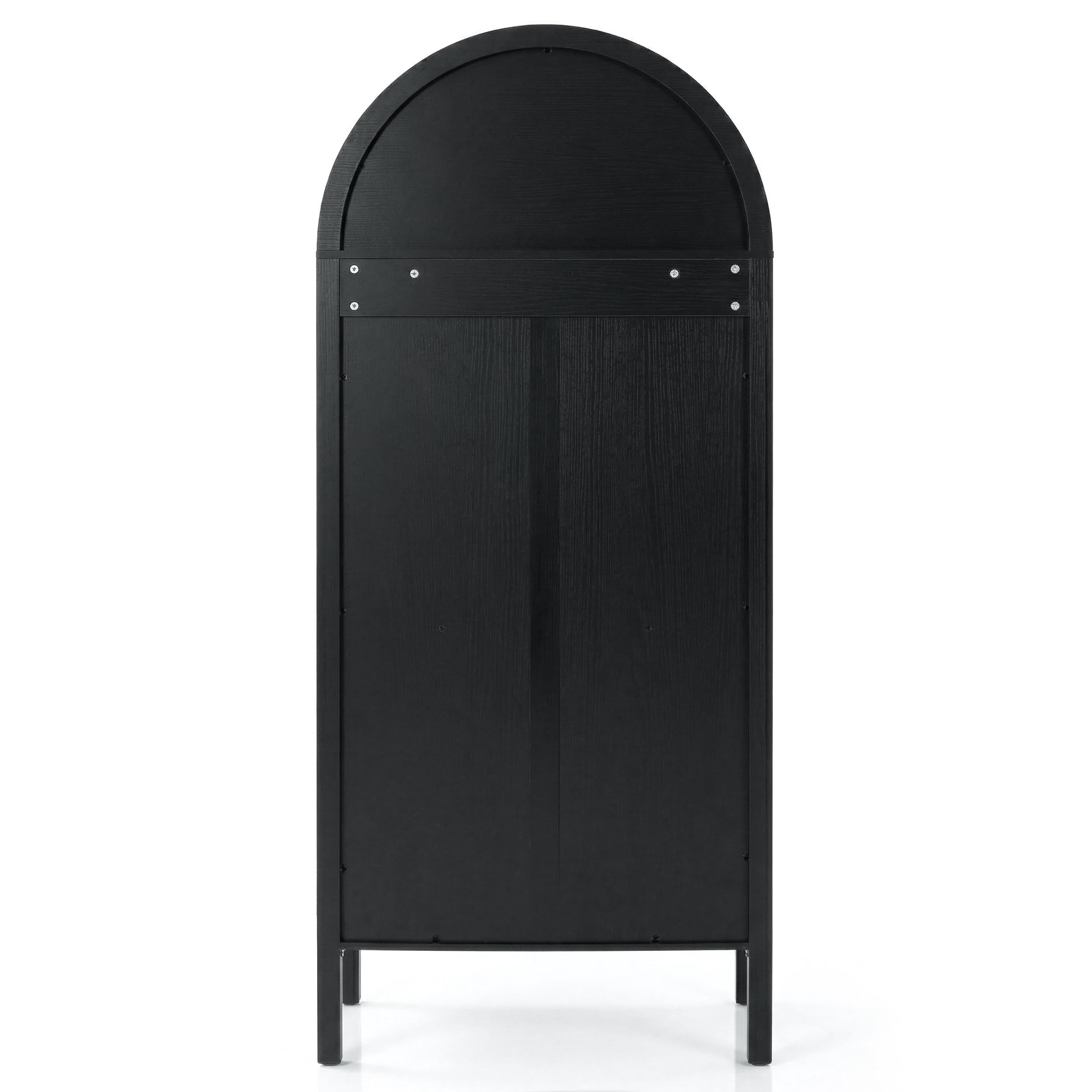 Furniture of America Watson Rustic Wood 72-inch Tall Arched Accent Cabinet with Adjustable Shelves, Black