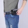 thumbnail image 6 of fankhu Men PU Leather Waterproof Waist Bag Mobile Phone Belt Pouch Wallet (Black), 6 of 7