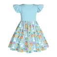 thumbnail image 5 of SELONE Easter Dress Girls Ruffle Short Sleeve Dresses Crew Neck Midi Sundress Easter Egg Bunny Sweet Beach Outfits 3-14Y, 5 of 6