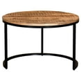 thumbnail image 2 of Rustic Modern Solid Wood & Metal 3pc Coffee Table Set in Washed Grey, 2 of 7
