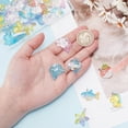 thumbnail image 7 of 40 Pcs Ocean Animals Resin Charms 8 Styles Clear Cartoon Sea Star Seahorse Shark Pendant Mixed Color Animal Figurines Charms with Loop for Necklace Jewelry Keychain Craft, 7 of 7
