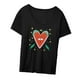thumbnail image 3 of Camiseta de manga corta para mujer, estilo urbano, holgado, elegante, suave y cómodo, básica, para ir de compras, al trabajo o al trabajo, color negro SG, 3 of 9