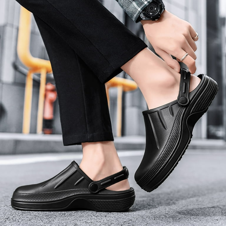 Chef Shoes for Men Non Slip Oil Resistant Waterproof Safety Work Shoes Comfortable Nursing Nurse Shoes for Gardener Men Women Indoor and Outdoor Chef Clogs for Kitchen Office Seaside Walmart