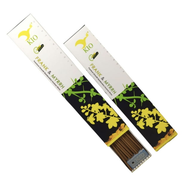 Incienso Sin Varilla 100% Natural Fragancias Herbales Larga Duracion 60min Relajación Budismo Meditación Yoga Pilates Copal Mirra Lavanda Palo Santo Hecho en India Elementos Bambooless + Base