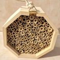 thumbnail image 2 of Flmtop Creative Wooden Tube Bee Hive Insect House Mating Box Garden Beekeeping Supply, 2 of 8