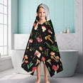 thumbnail image 6 of Red Mushroom Plant Black Pattern Hooded Bath Towel，60"x35" for Ages 3 To 12 Kids, Quick Dry Lightweight Soft Microfiber Hood Beach Towel Cover Up for Kids, 6 of 7