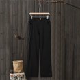 thumbnail image 4 of Pantalones De Salón Pantalones casuales de lino y algodón Pantalones de salón transpirables para mujer Ropa diaria (Negro M) Cgtredaw Para estrenar, 4 of 9