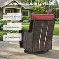 thumbnail image 4 of Giantfurnni Patio Furniture Wicker Swivel Rocking Glider Chair High Back Outdoor Rattan Rocker Set of 2 for Porch Backyard, 4 of 9