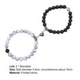 thumbnail image 7 of rygai 2Pcs Couples Bracelets Beaded Heart Men Women Frosted Stone Anti-fade Bangles for Girlfriend Boyfriend, 7 of 7