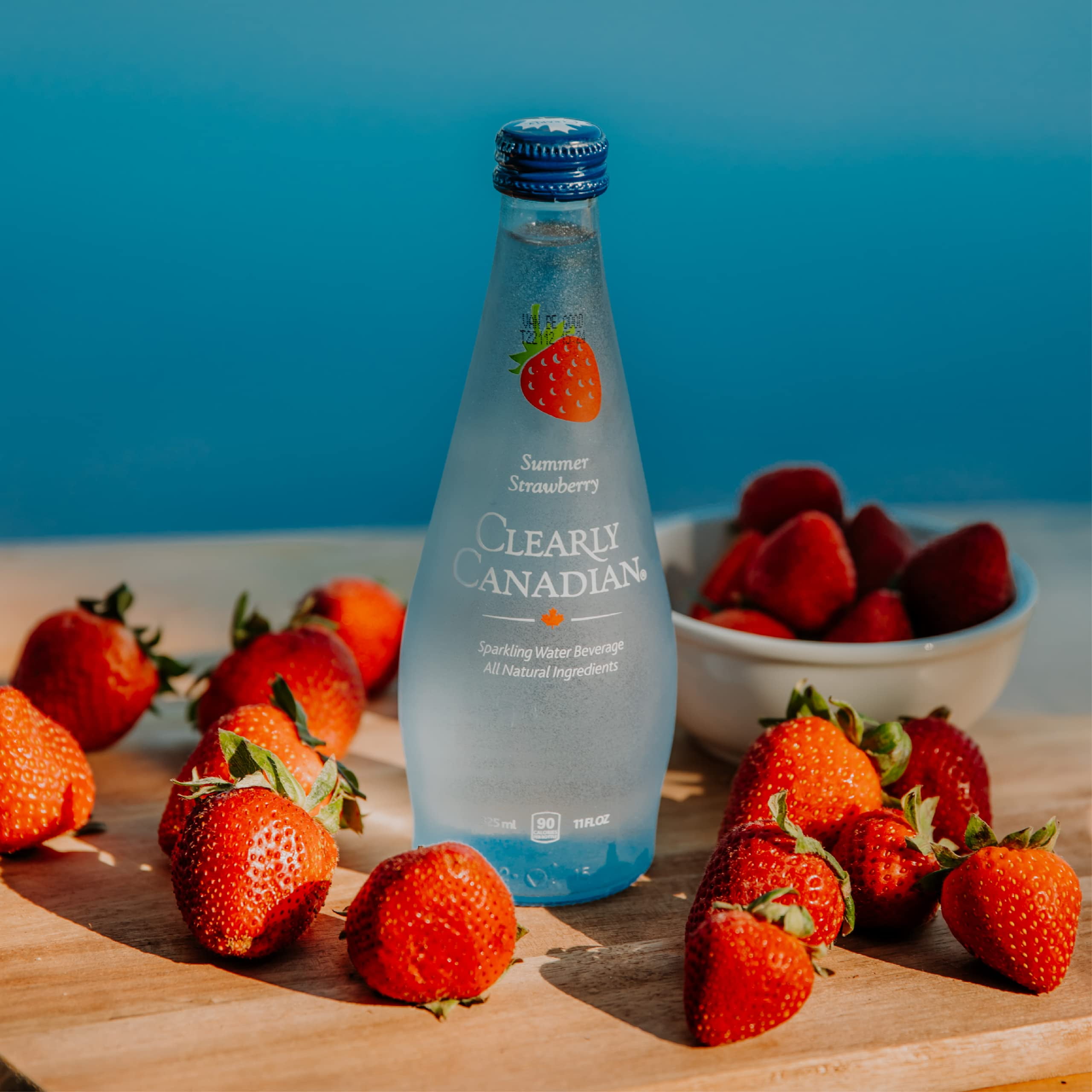 (Pack of 12) Clearly Canadian Summer Strawberry Sparkling Water Beverage, 11 fl oz