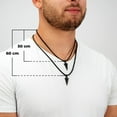 thumbnail image 4 of SERASAR Men's Premium Leather necklace "Arrow" with Stainless steel Pendant and Magnetic Closure, Black 60cm, incliding Gift box, 4 of 7