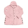 thumbnail image 4 of Lixiuxyad Fuzzy Hooded Jacket Women's Jacket Winter Warm Soft Hooded Coat Long Sleeve Button Front Loose Fit Casual Outerwear For Daily Wear Pink, 4 of 6