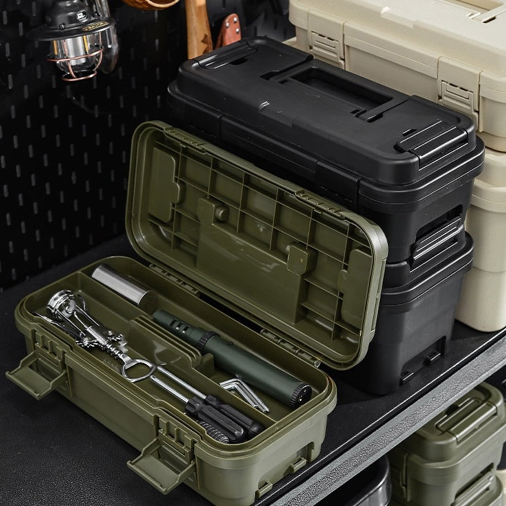 Plastic Tool Box Organizer Medium 6.5L And Small 4L Sizes Feature Secure Lock Layered Compartments For Efficient Storage