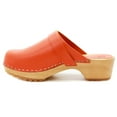 thumbnail image 3 of KLÄGN Tuva Wood Open Back Grip Orange Veg Tan Leather Clogs, 3 of 9