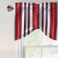 thumbnail image 5 of Colored Stripes Tie Up Valances Curtain, Adjustable Kitchen Abstract Red White Black Vertical Stripe Modern Valances for Windows Decor, Rod Pocket Short Curtains Set for Bedroom/Bathroom, 42"x12", 5 of 9