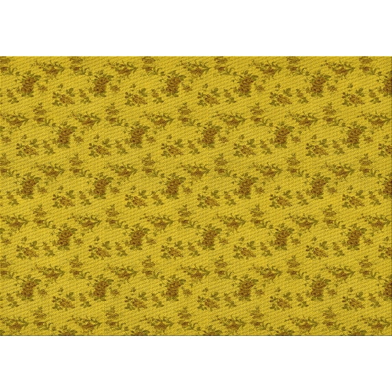 Ahgly Company Machine Washable Indoor Rectangle Transitional Deep Yellow Area Rugs, 7' x 9'