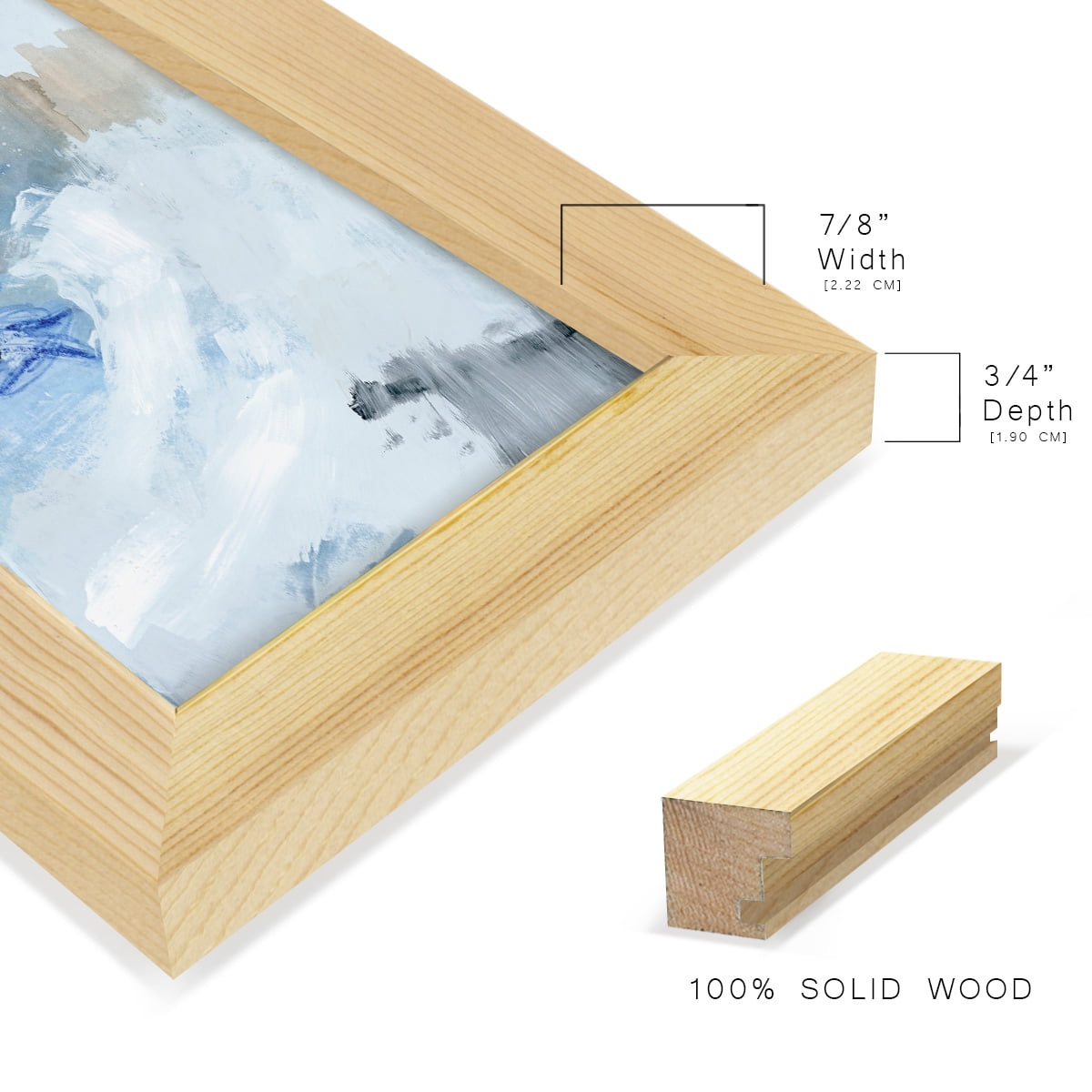Welle I - Framed Print w/glass - Natural Wood
