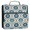 Blue Symmetrical Floral Pattern, variant on Water-Resistant 3-Ring Binder Organizer with Multiple Pockets Zipper Binder Bag for Office Blue Fan-shaped Shapes