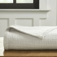 thumbnail image 2 of Superior Waffle Weave Knit Cotton Blanket, Throw Size, Silver, 2 of 5