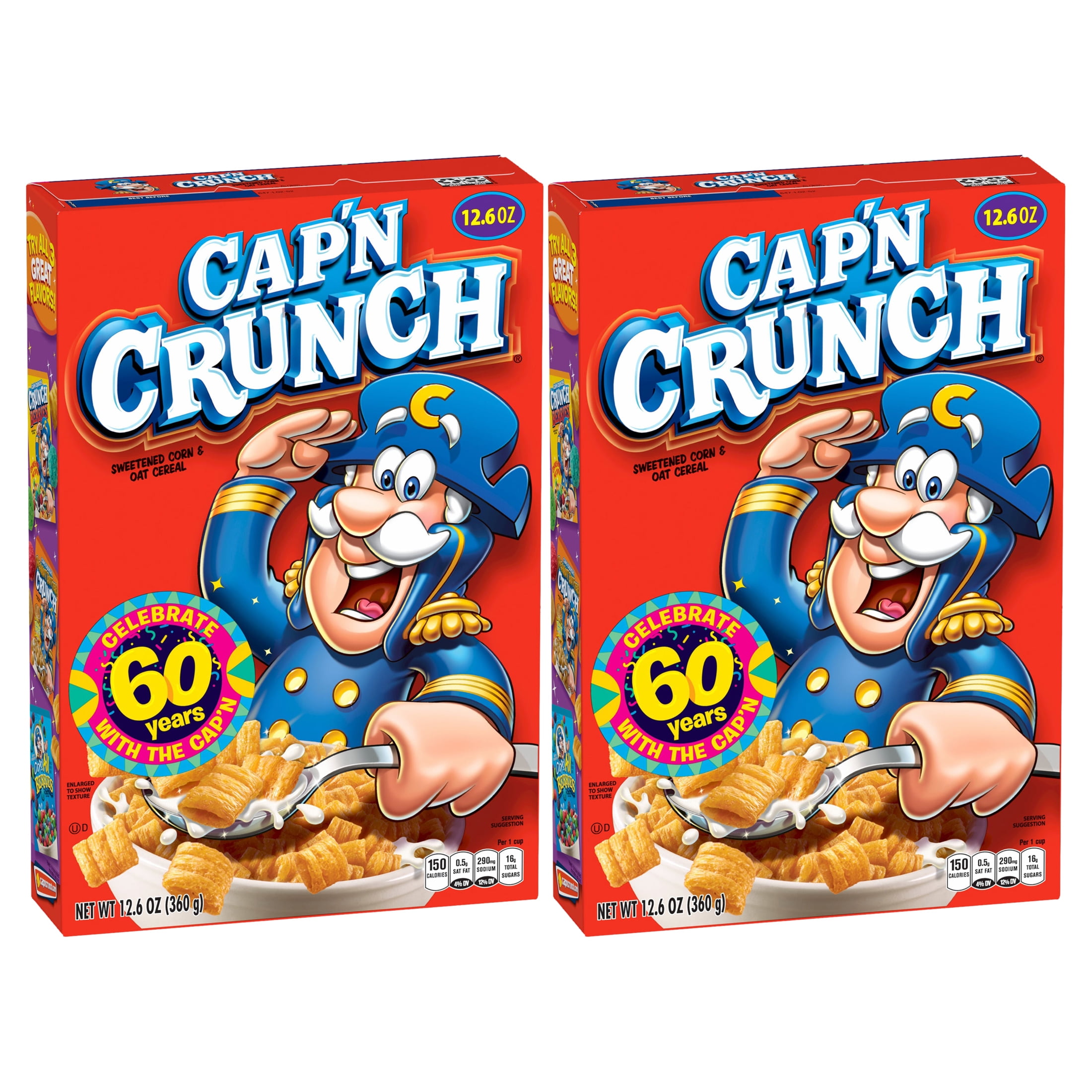(2 pack) Cap n Crunch Sweetened Corn & Oat Cereal 12.6 oz Box Package