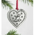 thumbnail image 1 of Plow & Hearth Solid Pewter Christmas Tree Ornament - Heart Dog, 1 of 1