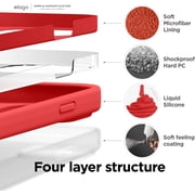 iPhone 14 Pro, Liquid Silicone Case, Full Body Protective Cover, Shockproof, Slim Phone Case, Anti-Scratch, 6.1 inch (Red)