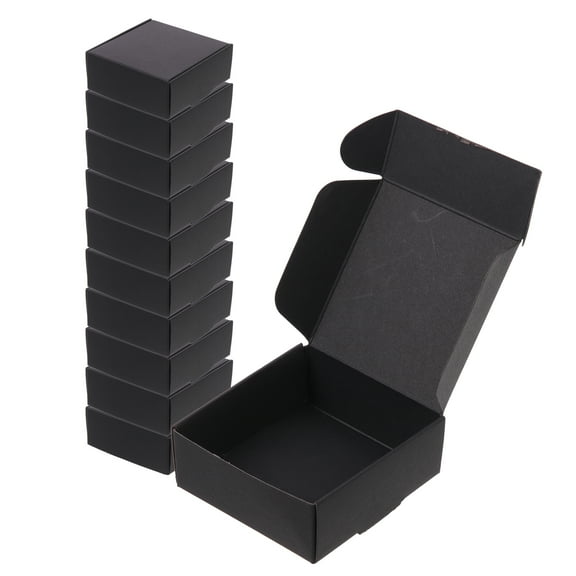 20 Pcs Shipping Boxes Paper Packing Holder Favor Tack Office Black