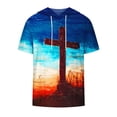 thumbnail image 2 of APEXFWDT Men's Short Sleeve Hoodie Cross Printed Workout Gym Hooded T-Shirts Loose Fit Fashion Athletic Hoodies Pullover, 2 of 4
