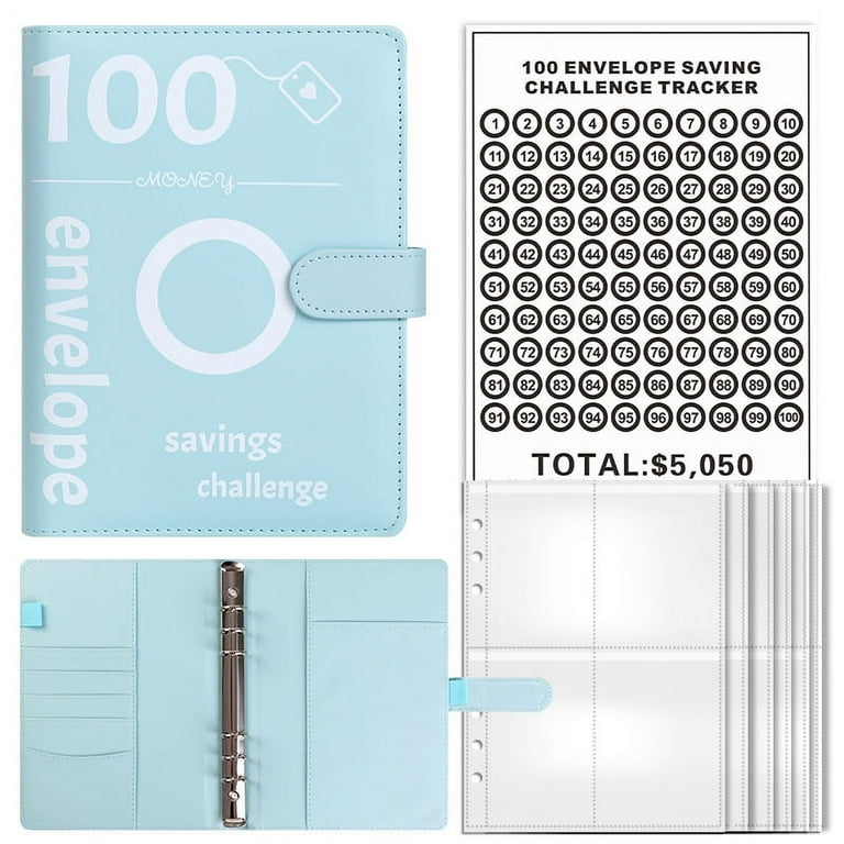 100 Envelopes Money Saving Challenge, 100 Envelope Challenge Binder, Easy and Fun Way to Save $5,050, Savings Challenges Budget Book Binder with Cash 100 Envelopes Money Saving Challenge, 100 Envelope Challenge Binder, Easy and Fun Way to Save $5,050, Savings Challenges Budget Book Binder with Cash