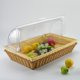 thumbnail image 3 of Cesta de ratán de imitación de pan de frutas con tapa Cesta de exhibición de alimentos rectangular Bandeja de pan tejida con tapa abatible transparente, 3 of 5