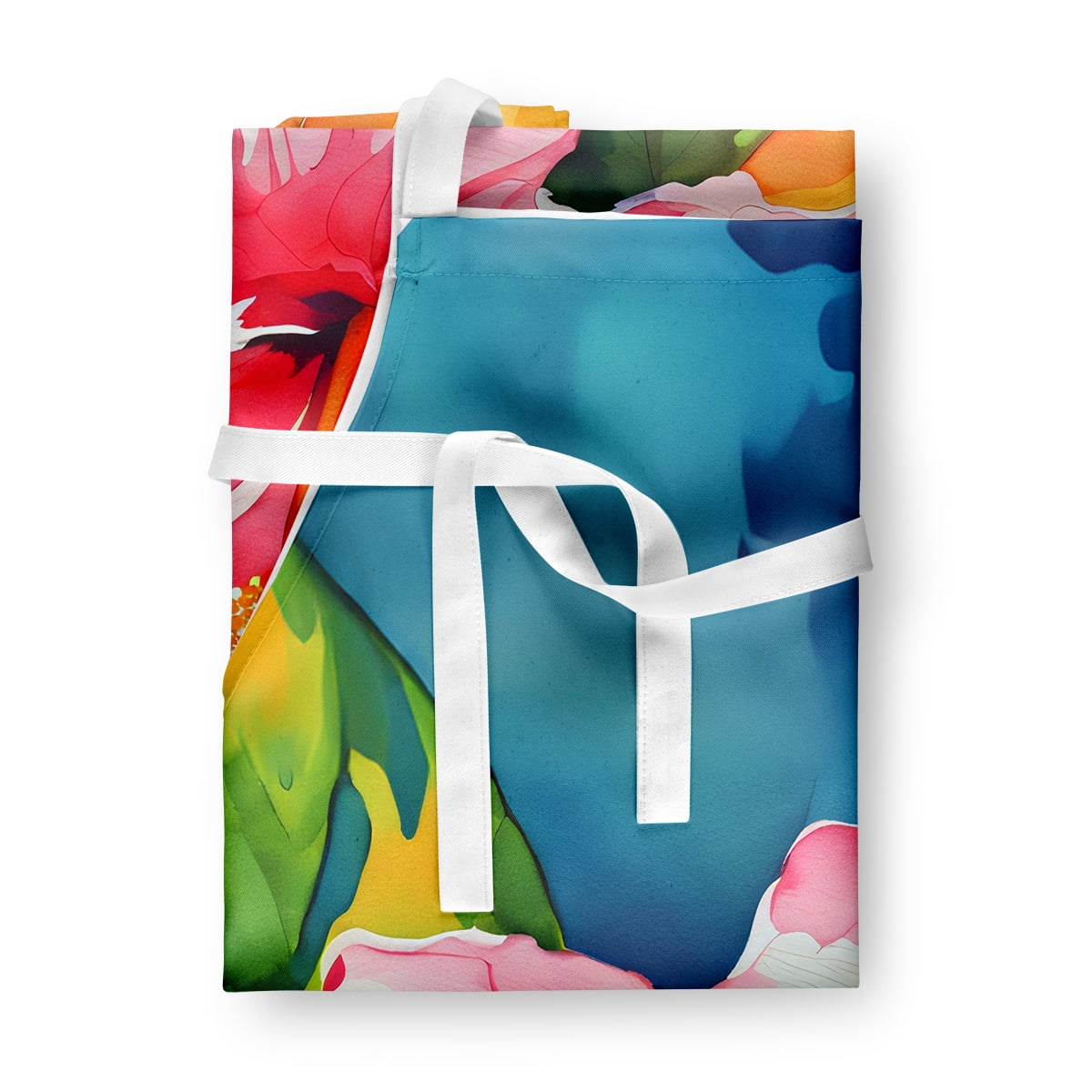 Hawaii Hawaiian Hibiscus in Watercolor Apron 27 in x 30 in