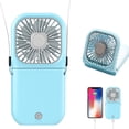 thumbnail image 1 of Ventilador de Mano Portátil, Mini Ventilador Recargable con 3 Velocidades,Ventilador de Escritorio por USB 3000 mAh, para Oficina, Hogar, Al Aire Libre (Plástico, Azul Ligero), 1 of 5