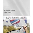thumbnail image 6 of 4th of July RV Awning Sun Shade Screen 9'X7' Patriotic Ice Cream Cones Mesh Sunscreen Stars Stripes Awning Shade Screen with Zipper UV Blocker Completed Kits Outdoor Canopy for RV Motorhome Camper, 6 of 7