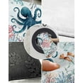 thumbnail image 3 of Shag Bath Rugs Blue Octopus Sea Monster Ocean Coral Plush Soft Fluffy Doormat Floor Carpet,Non-Slip Living Room Bedroom Kitchen Entryway Door Mats Summer Nautical, 3 of 6