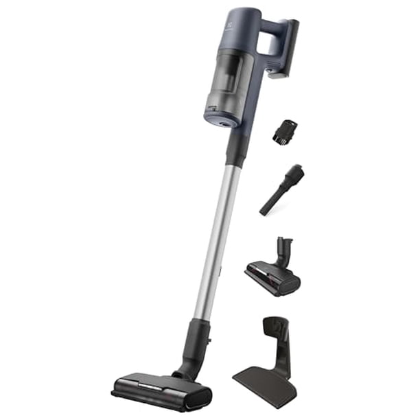 Aspiradora de escoba inalámbrica Electrolux Ultimate600 con boquilla PowerPro y depósito de polvo de mayor capacidad, 50 minutos de autonomía, 3 modos de potencia, color azul vaquero