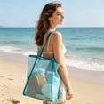 thumbnail image 6 of onlyliua Breathable Mesh Beach Tote Bag Large Capacity Transparent Net Shoulder Shopper Reusable Grocery and Travel Carryall Lightweight Washable Foldable for Pool Market and Vacation, 6 of 6