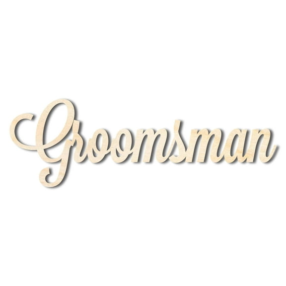 Unfinished Wood Groomsman Shape - Word Craft - up to 46" 20" / 1/4"