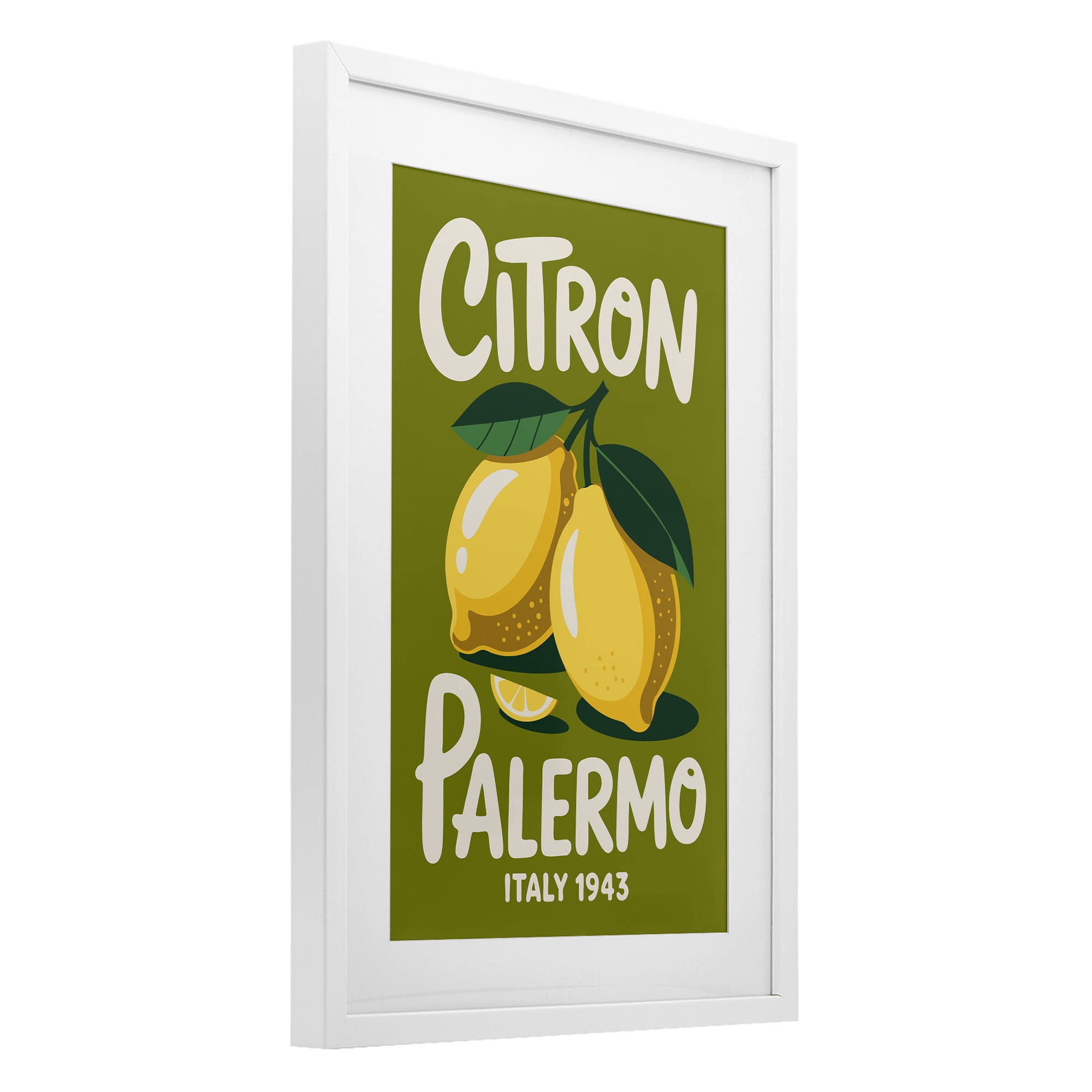 Stupell Industries Citron Palermo Lemons White Framed Print Under Glass, design by Andreas Magnusson
