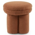 thumbnail image 3 of Furniture of America Thia I Modern 17.5" Upholstered Mushroom-Shape Design Ottoman, Saddle Brown, 3 of 10