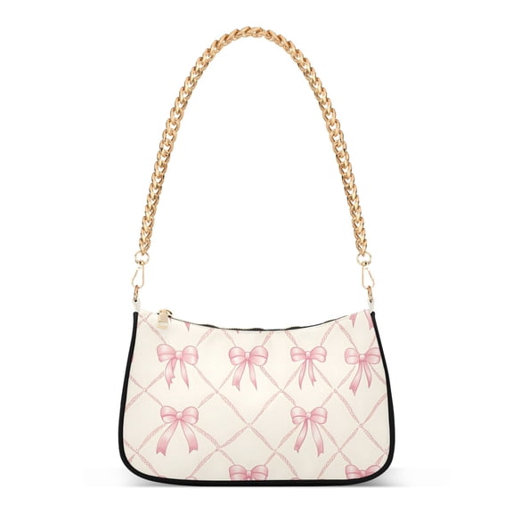 ALAZA Bows Checkered Women's Chain Shoulder Bag Hobo Handbag Tote Crossbody Purse