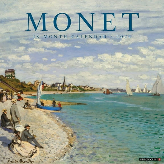 Willow Creek Press, Monet 2026 Wall Calendar, 12'' X 12'', 18-Month Calendar with Stapled Binding