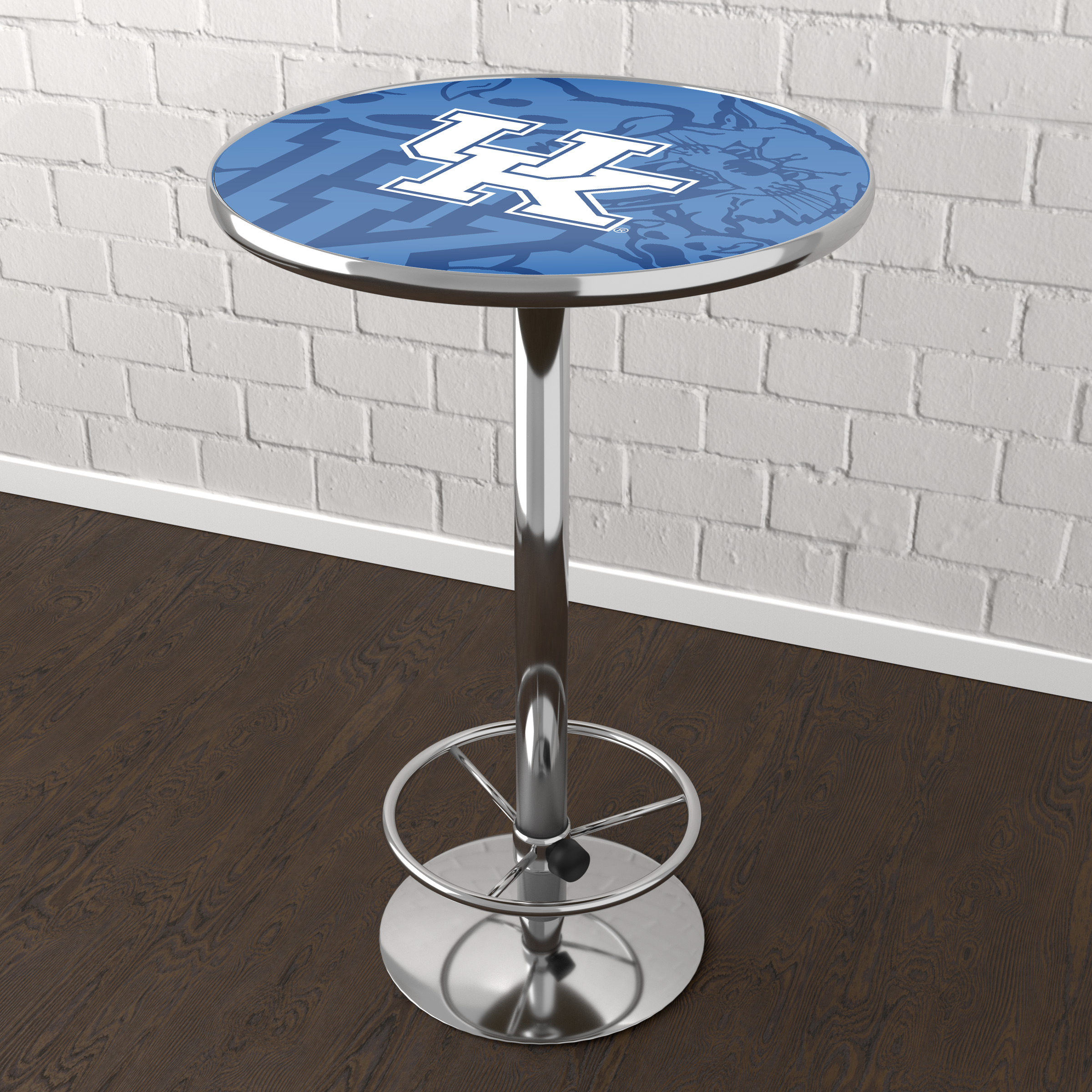 University of Kentucky Fade Bar Table with Adjustable Footrest and Acrylic Top