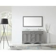 thumbnail image 3 of Talisa 60" Double Bath Vanity in Espresso with White Marble Top and Square Sinks with Polished Chrome Faucets with Matching Mirror, 3 of 5
