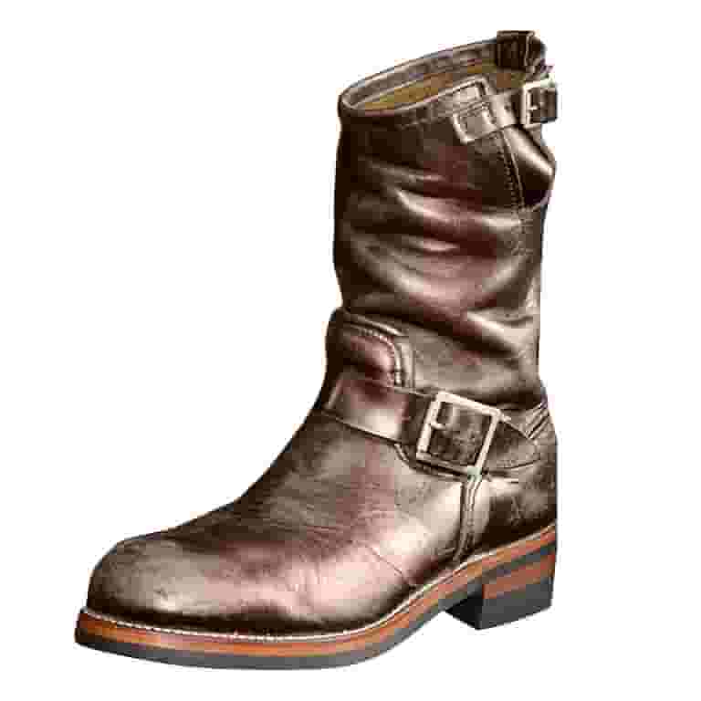 【COLOR iN ID】Cowhide round middle boots Homchy Half Boots Men Leather Round Head Middle Top Cowhide