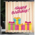thumbnail image 3 of Ambesonne Birthday Shower Curtain, Colorful Party Boxes Art, 69"Wx70"L, Dark Pink Pale Peach, 3 of 4