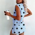 thumbnail image 5 of Morttic Women's Polka Dot 2 Piece Outfit – Sleeveless Crew Neck Tank Top & Side Slit Skort Set Summer Casual for Daily Wear Blue，XL, 5 of 6