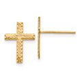 thumbnail image 1 of 14K Yellow Gold Brushed Finish Cross Earrings, 1 of 2